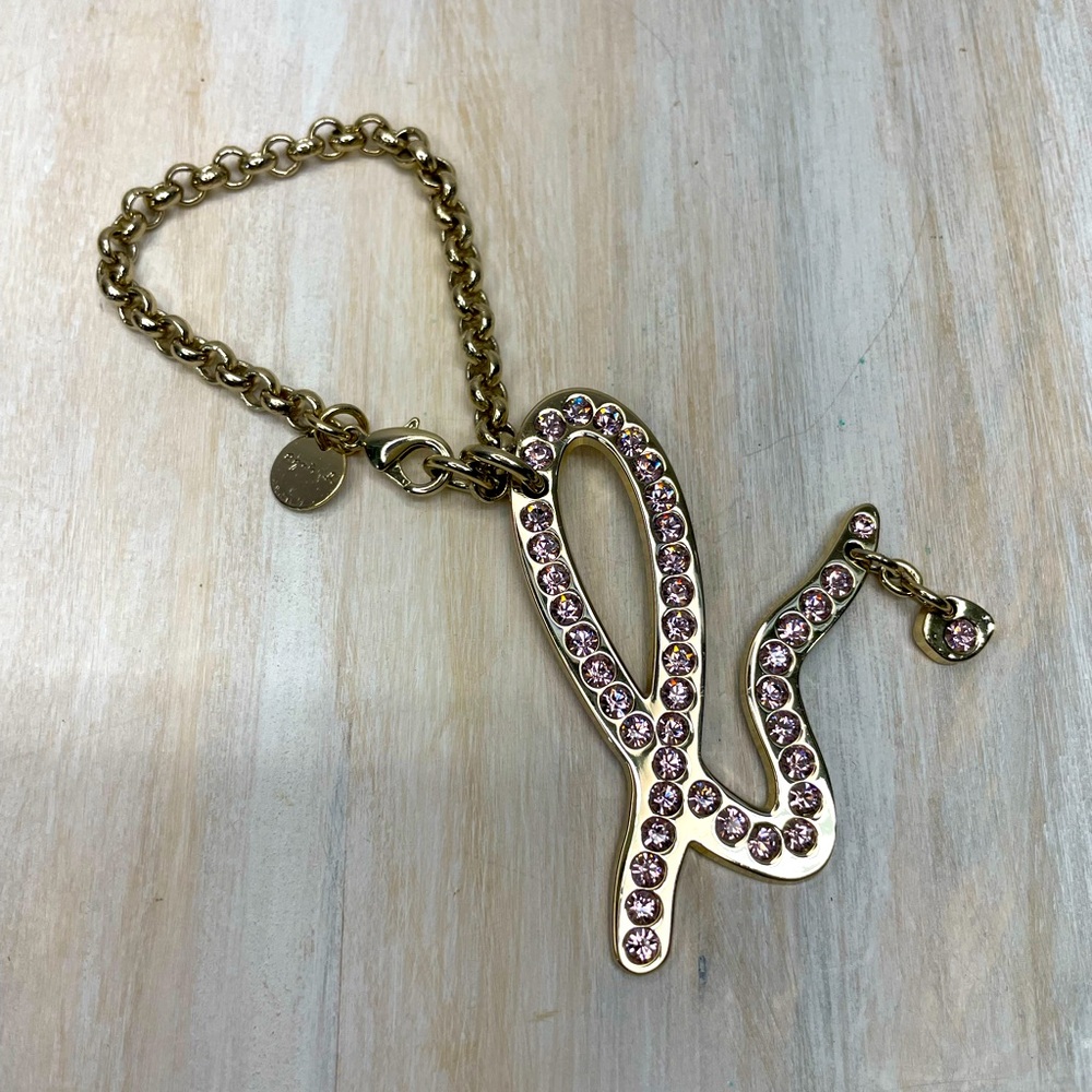 Agnes B. Pink Swarovski Crystal Rose Gold Key Chain for keys or purse handtag